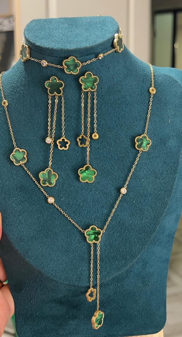Parure style fleur Vert nouveau design