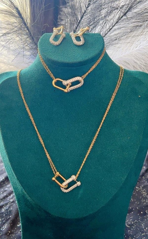 Parure Tifami double collier fin 3 pièces