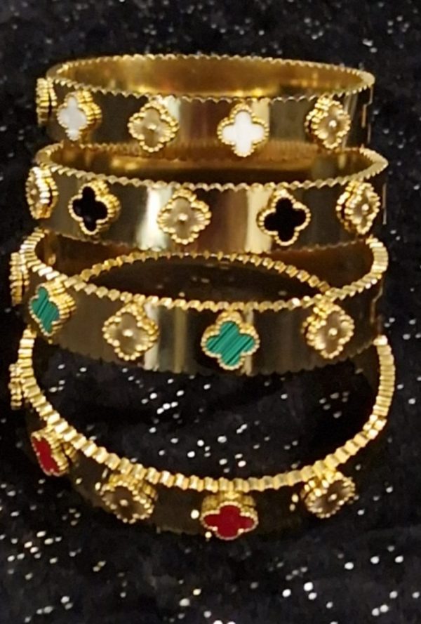 bracelet rigide fleur grand modèle