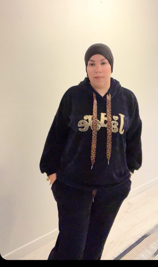 Ensemble, jogging, femme style j’adore, design velours taille Unique – Image 2