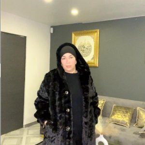 Manteau fourrure la capuche long hivernal