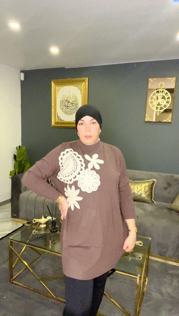 pull hivernal tendance style fleur taille Unique – Image 2