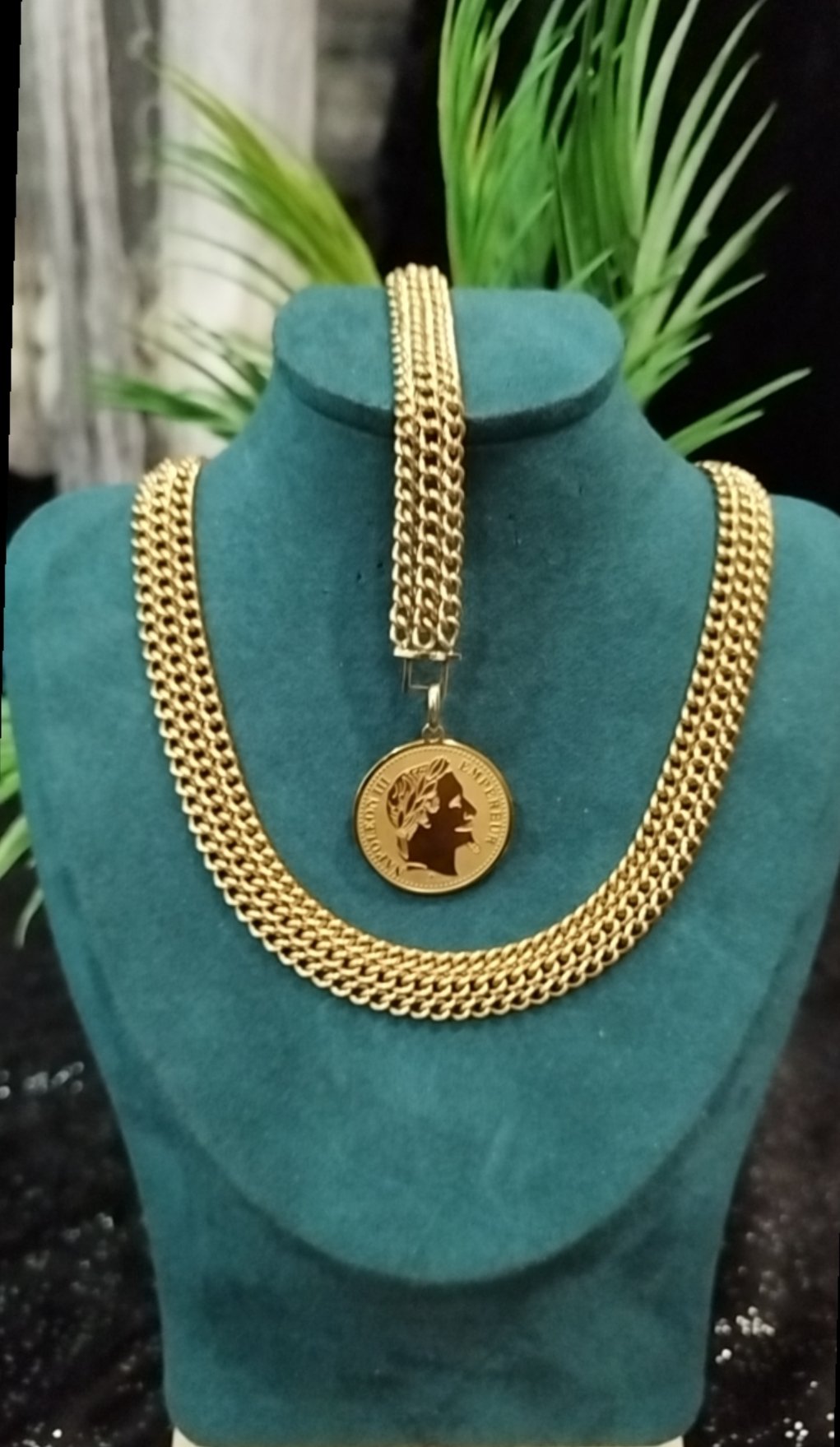 Parure américain soufflé médaillon Napoléon III