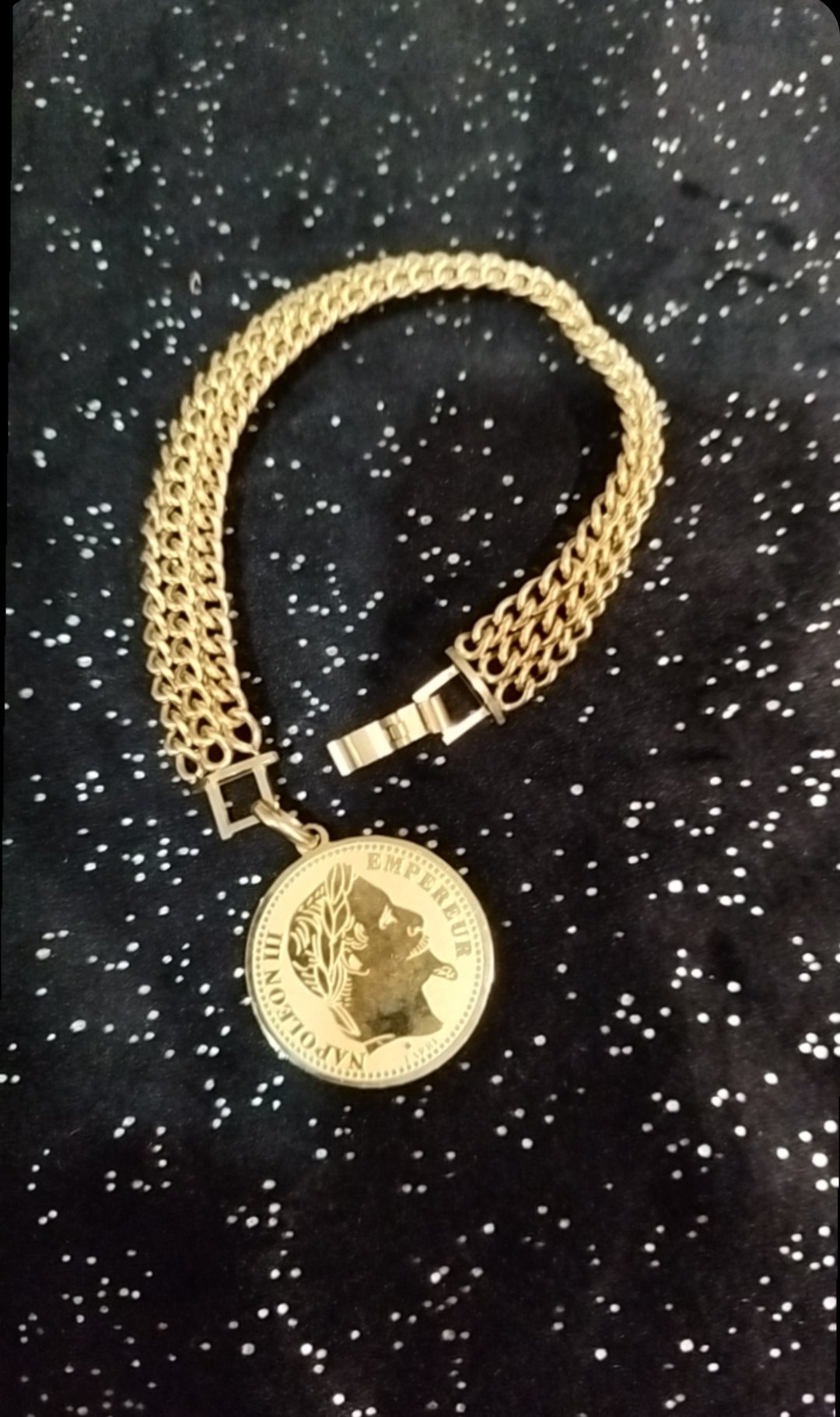 gourmette américain soufflé médaillon Napoléon III