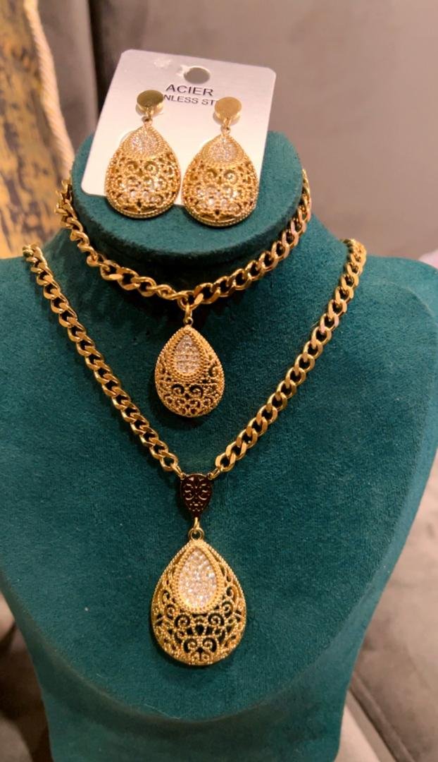 Parure style marocain 3 pièces acier inoxydable