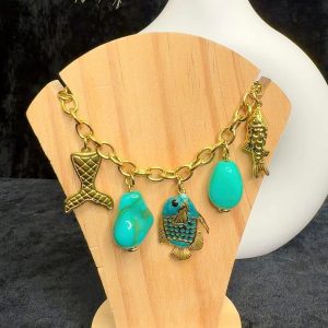 Gourmette poisson pierre bleue