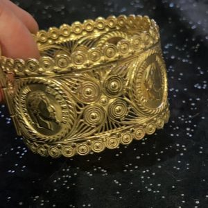 Bracelet rigide Napoléon avec fermeture style Or en acier inoxydable