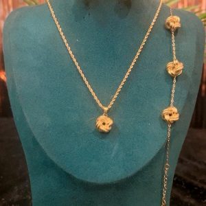 Parure style nœud 3 pièces acier inoxydable