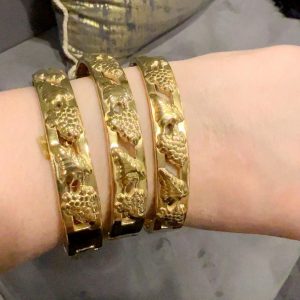 Bracelet rigide vendu en 3 pièces style raisin acier inoxydable