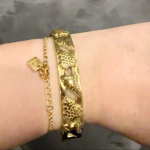 Bracelet rigide style raisin acier inoxydable