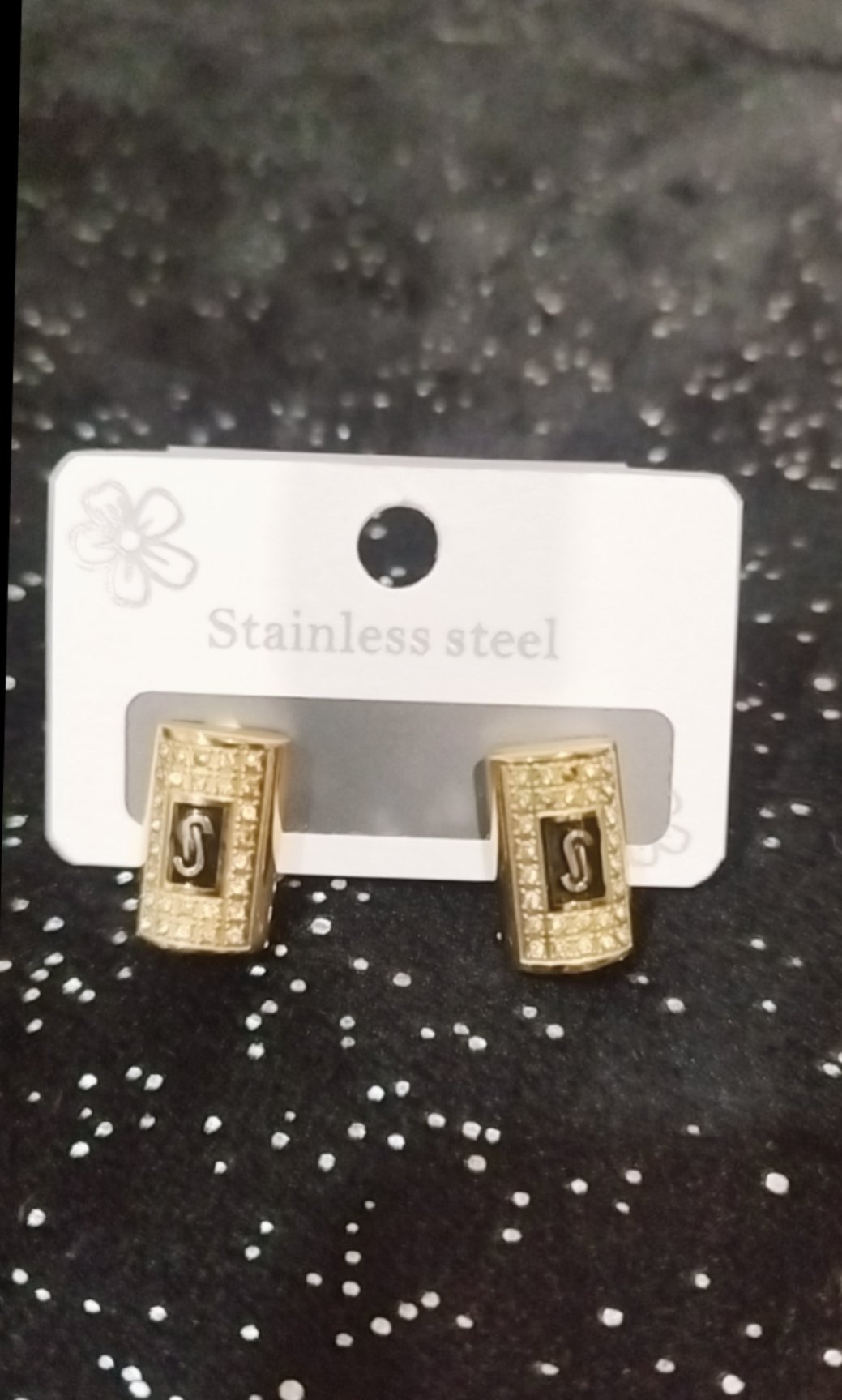 Boucles D'oreilles Mouna  style S acier inoxydable