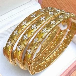 Bracelet rigide trèfle vendu par 3 acier inoxydable