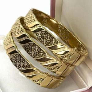 Bracelet rigide petit carreaux vendu par 3 acier inoxydable