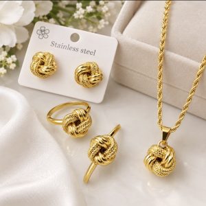 Parure 4 pièces عقدة الحب acier inoxydable